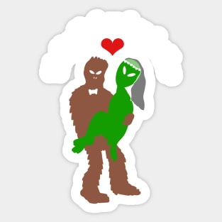 Alien Wedding Anniversary Sticker